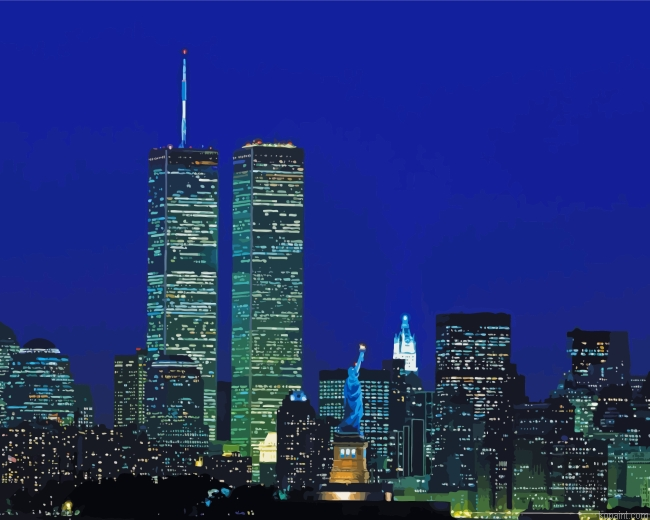 World Trade Center At Night Paint By Numbers