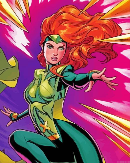 X Men Jean Grey Hero Painting By Numberss.png