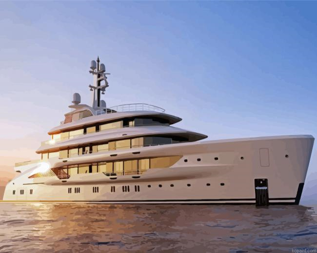 Yacht At Sunset Paint By Numbers
