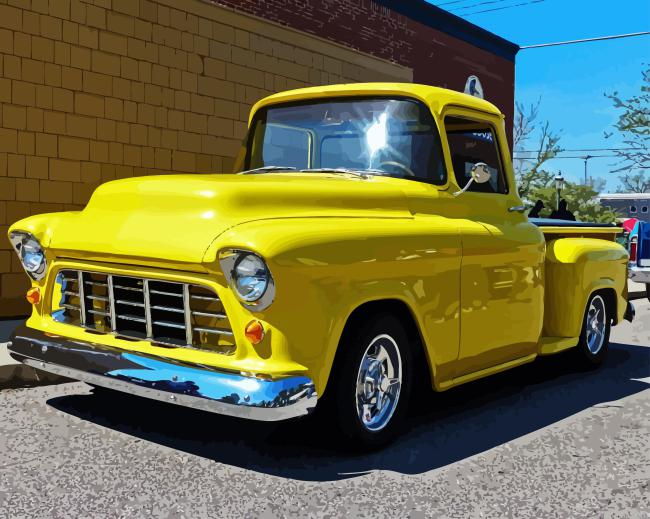 Yellow 1955 Chevy Pickup Painting By Numberss.png