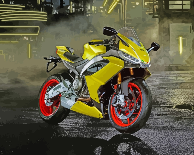 Yellow Aprilia Motorcycle Painting By Numberss.png