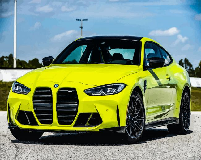 Yellow Bmw M4 Car Paint By Numbers