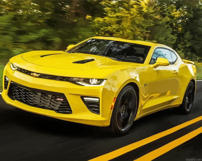 Yellow Chevrolet Camaro Car Paint By Numbers.png