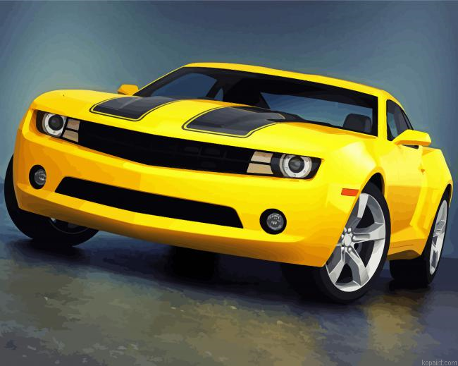 Yellow Chevrolet Camaro Paint By Numbers