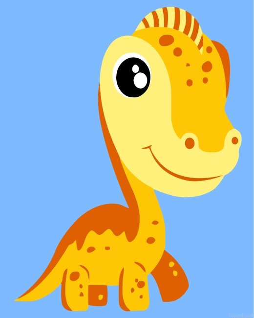 Yellow Dinosaur Paint By Numbers