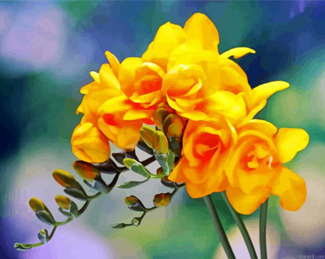 Yellow Freesia Painting By Numberss.png