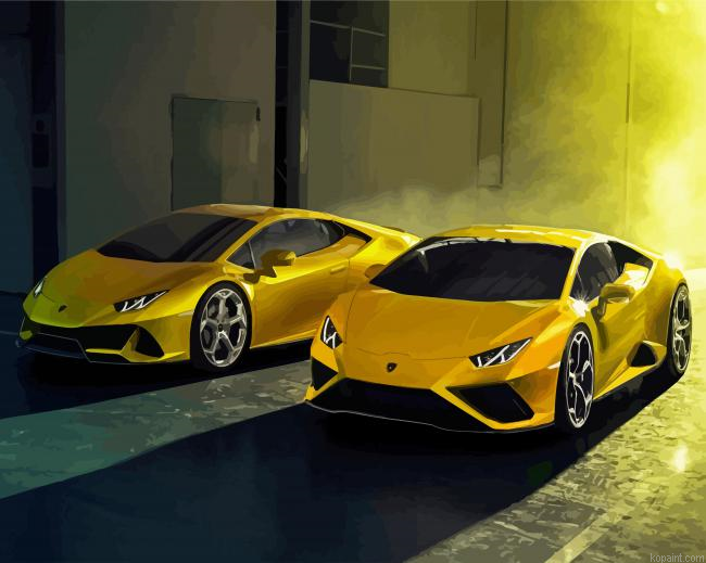 Yellow Lamborghini Huracans Painting By Numberss.png