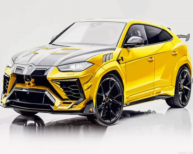 Yellow Lamborghini Urus Painting By Numberss.png