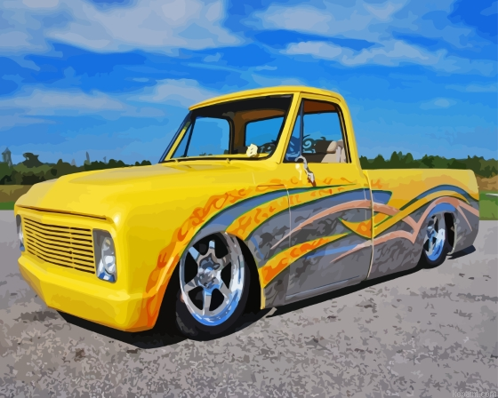 Yellow Low Rider Truck Painting By Numberss.png