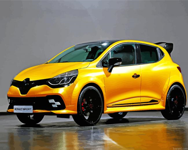 Yellow Renault Clio Sport Car Paint By Numbers