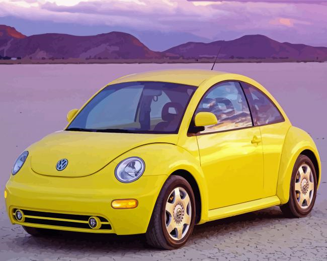Yellow Vw Car Painting By Numberss.png