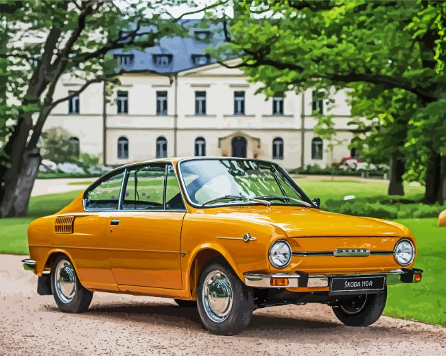 Yellow Vintage Skoda Painting By Numberss.png