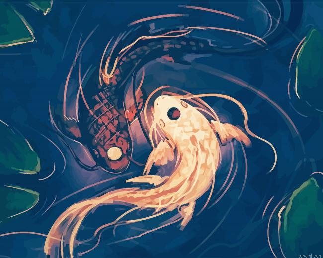 Yin And Yang Fishes Art Painting By Numberss.png