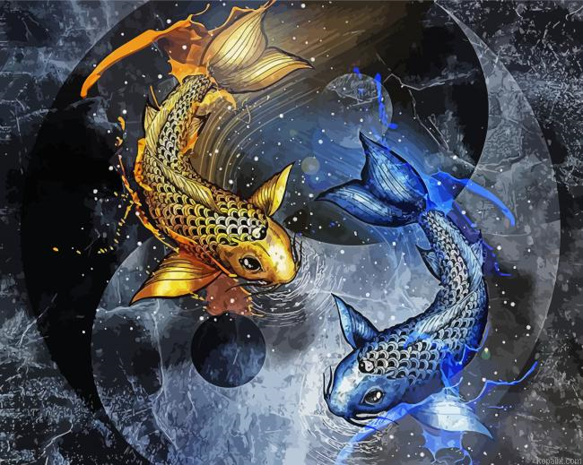 Yin Yang Koi Galaxy Paint By Numbers