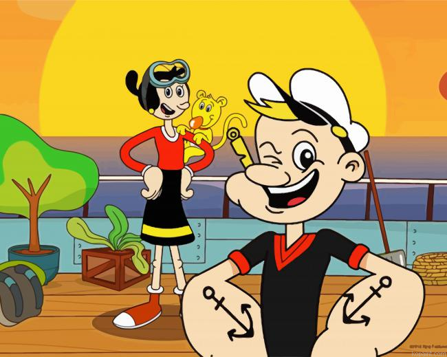 Young Popeye And Olive Paint By Numbers.png