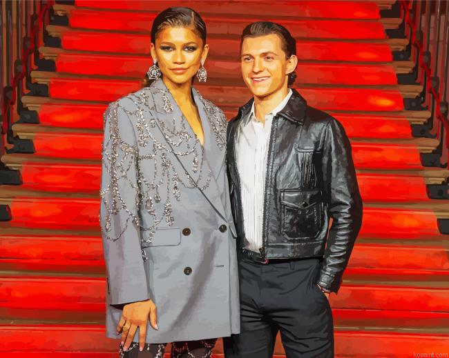 Zendaya And Tom Holland Painting By Numberss.png
