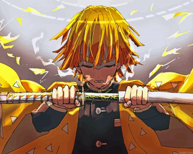 Zenitsu Agatsuma Kimestsu No Yaiba Painting By Numberss.png