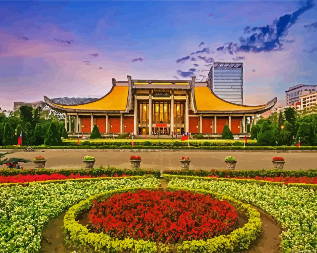 Zhongshan Memorial Hall Taipei Taiwan Painting By Numberss.png