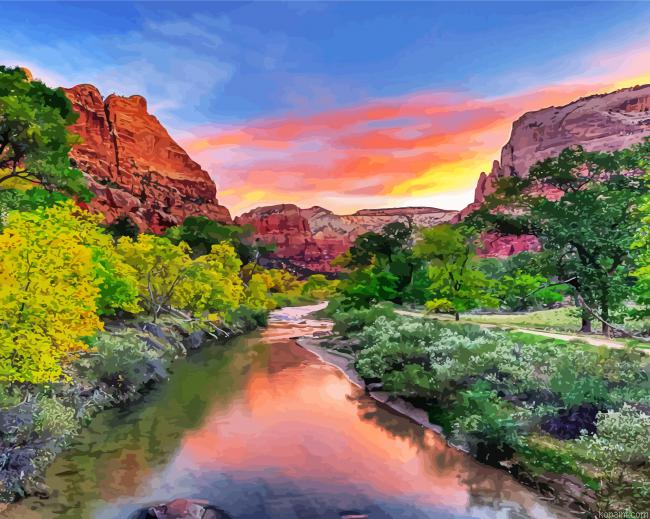 Zion National Park Landscape Painting By Numberss.png
