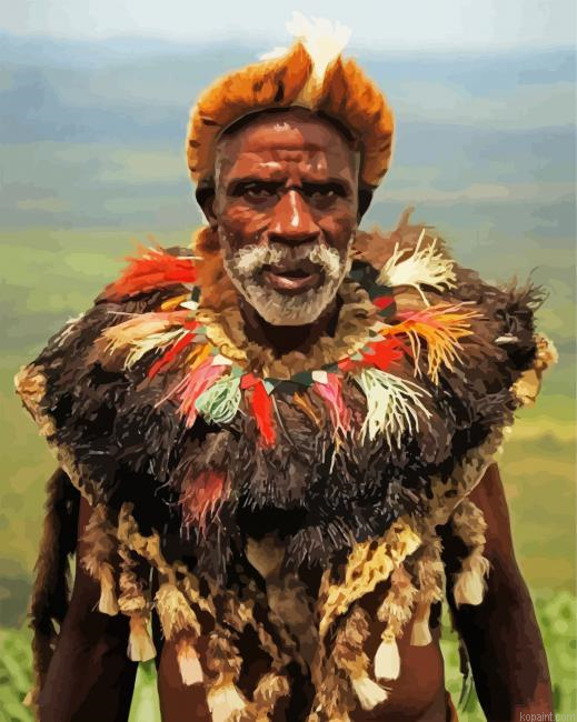 Zulu African Man Paint By Numbers