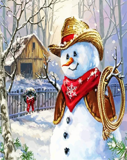 Aesthetic Snowman Painting By Numberss.png