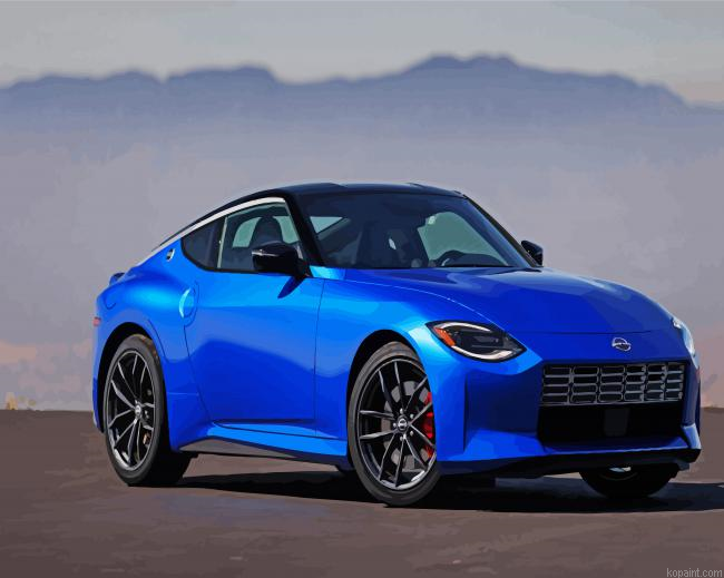 Blue Nissan Z Car Painting By Numberss.png