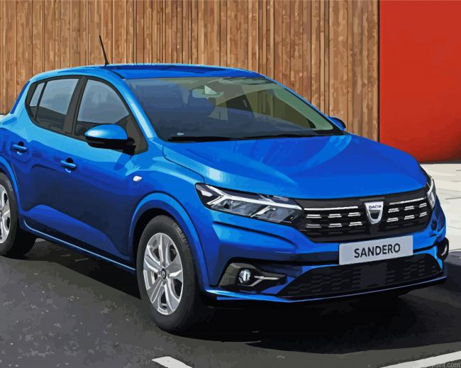 Blue Dacia Sandero Painting By Numberss.png