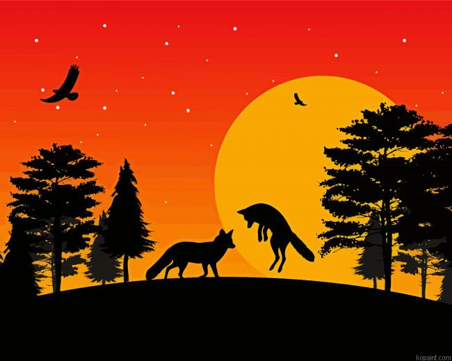 Fox Silhouette Painting By Numberss.png