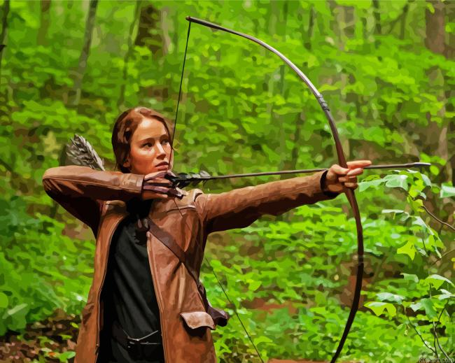 Katniss Everdeen Hunger Games Film Painting By Numberss.png
