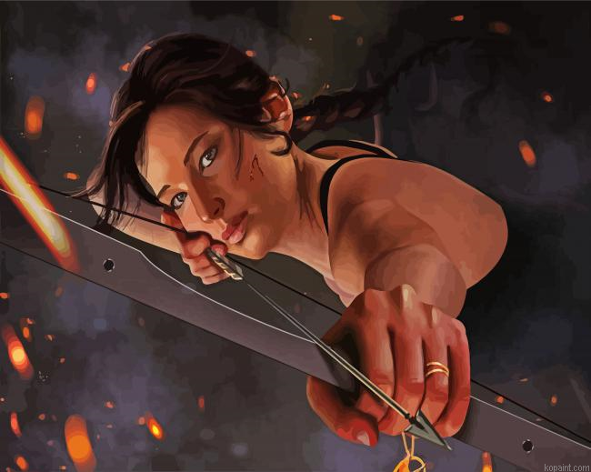 Katniss Everdeen Jennifer Lawrence Painting By Numberss.png
