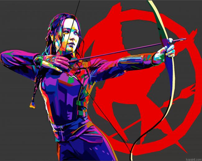 Katniss Everdeen Pop Art Painting By Numberss.png