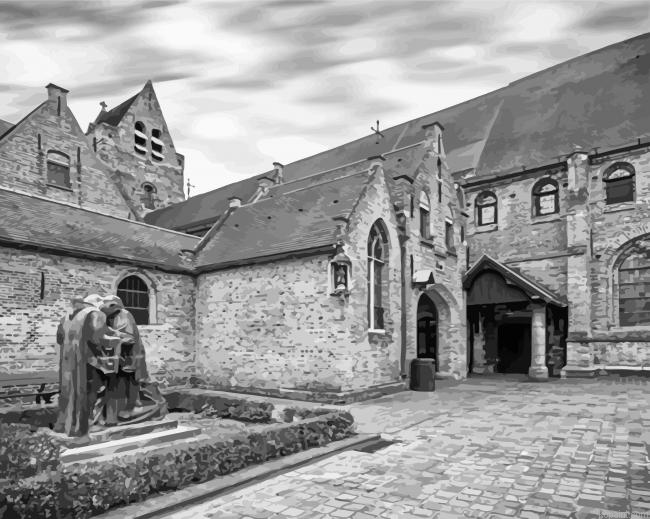 Monochrome Sint Janshospitaal Bruges Belgium Painting By Numberss.png