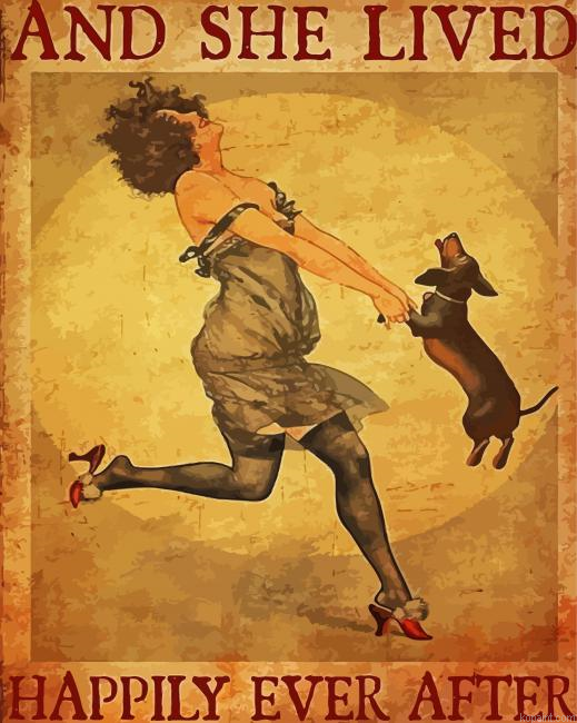 She Lived Happily Ever After Vintage Poster Painting By Numberss.png