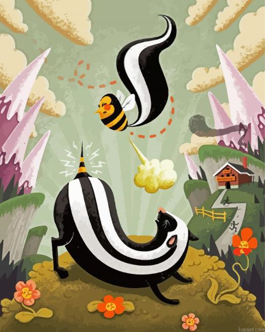 Skunk Illustration Art Painting By Numberss.png