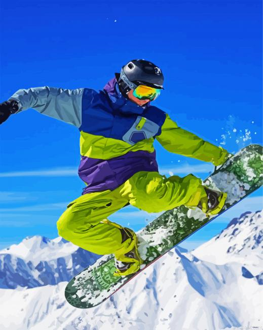 Snowboarding Sport Painting By Numberss.png