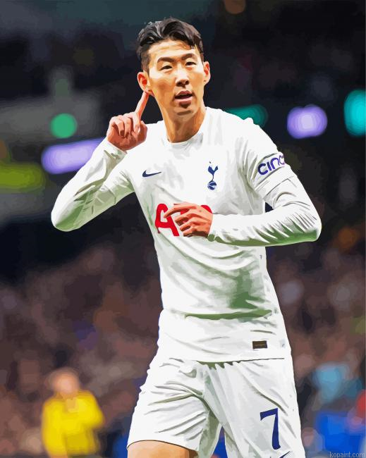 The South Korean Footballer Son Heung Min Painting By Numberss.png