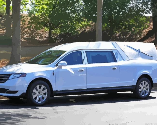 white Hearse Paint By Numbers
