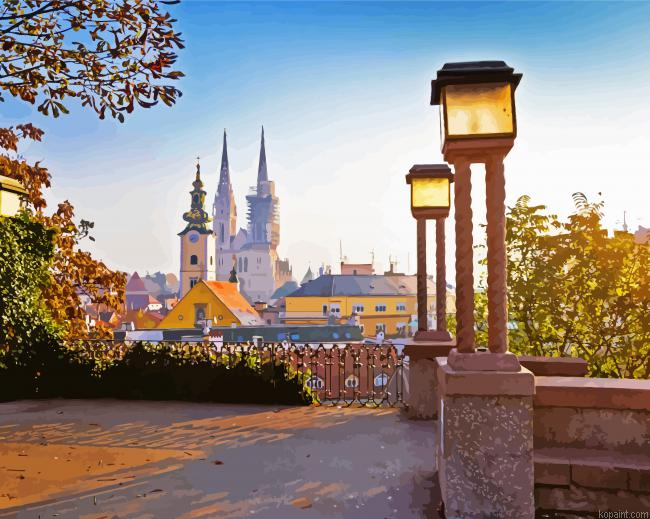 zagreb Cathedral View Paint By Numbers